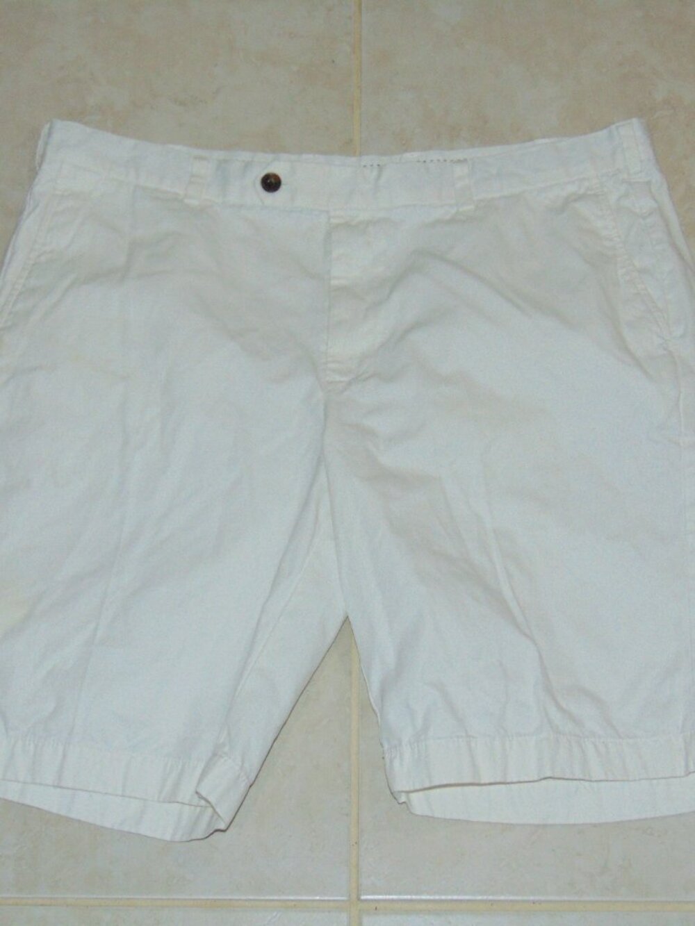 Brooks Brothers Bermuda Shorts Men's 42X10 White Cotton Flat Front Pockets